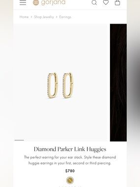 Gorjana Gold Diamond Parker Link Huggies